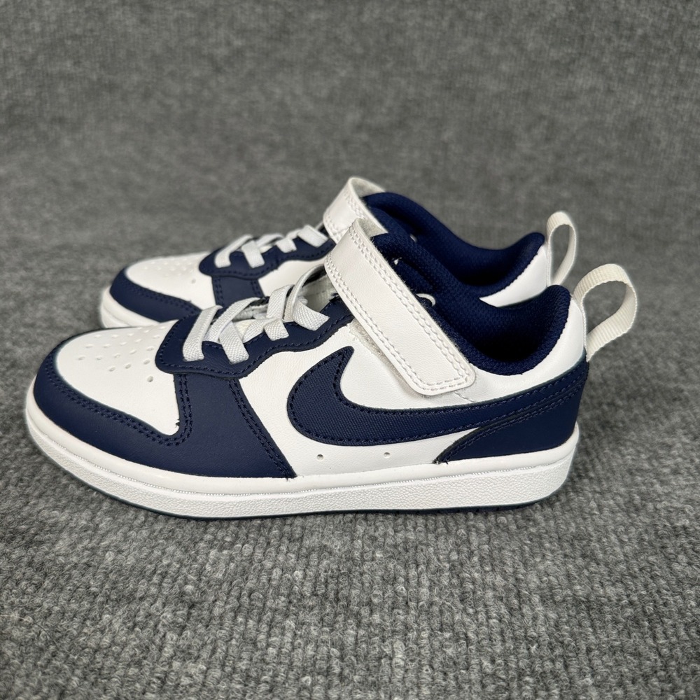 New Nike Boys Size 11 Court Borough Low 2 (PSV) Sneakers White Blue  BQ5451-107 - Picture 3 of 7